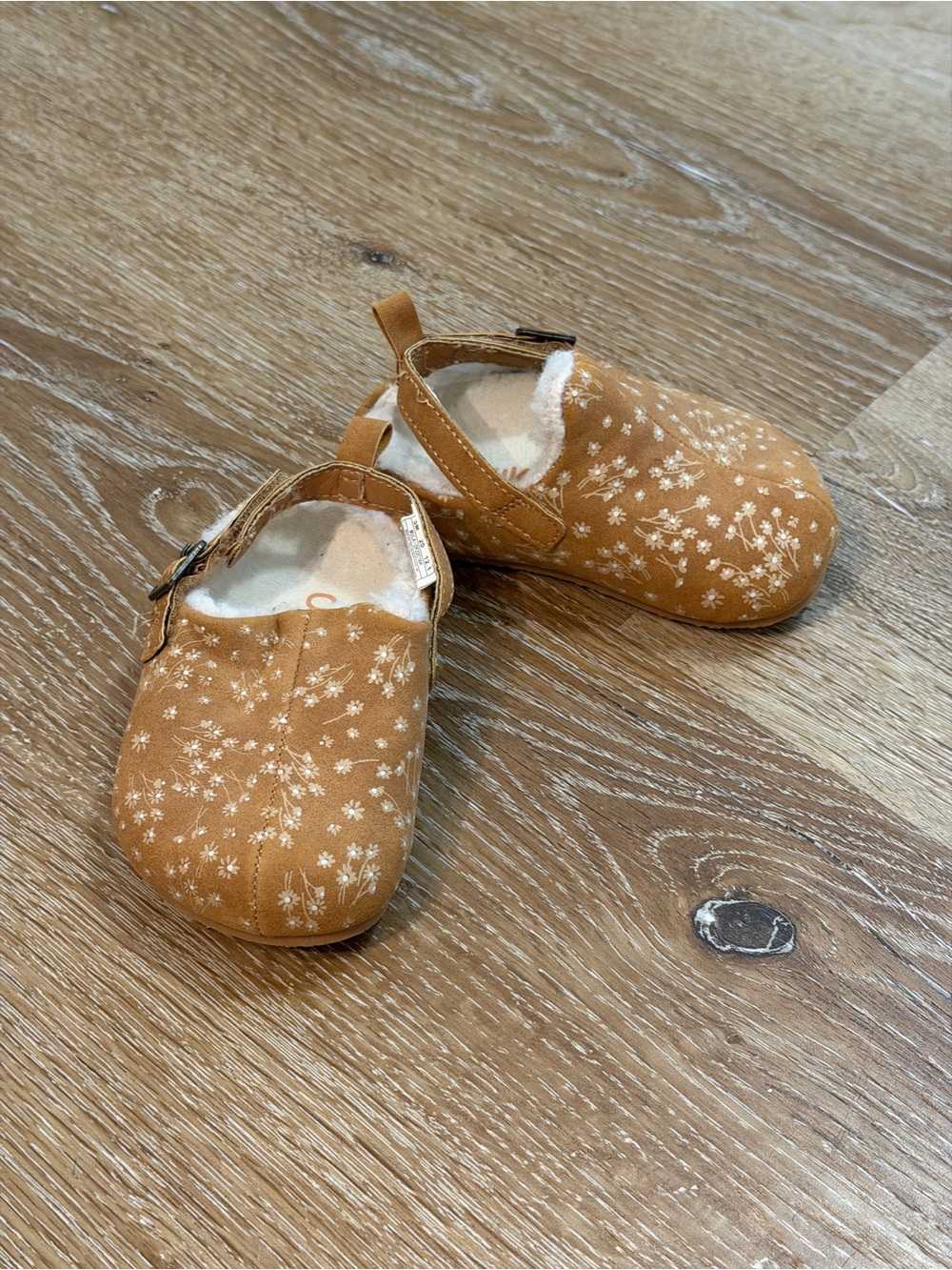 OshKosh B'gosh Tan Floral Mary Jane Baby Shoes